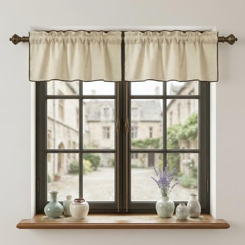 Linen kitchen valances - linen, 14