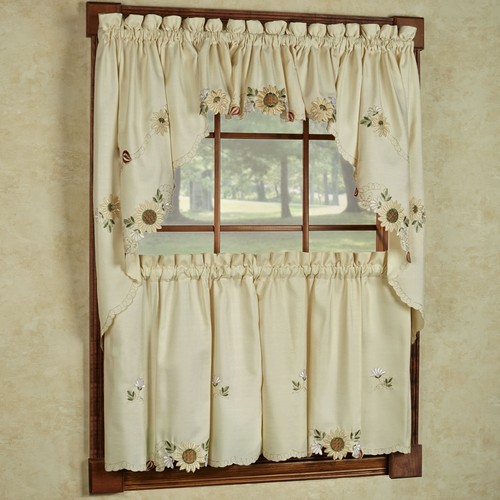 Sunflower cream embroidered - sunflower,