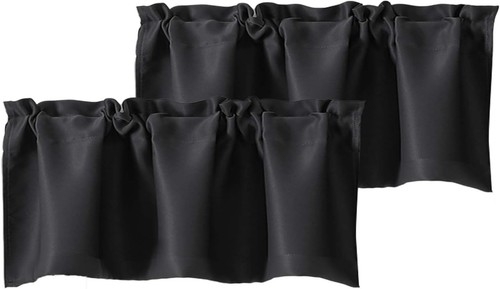Black valances for window - black,