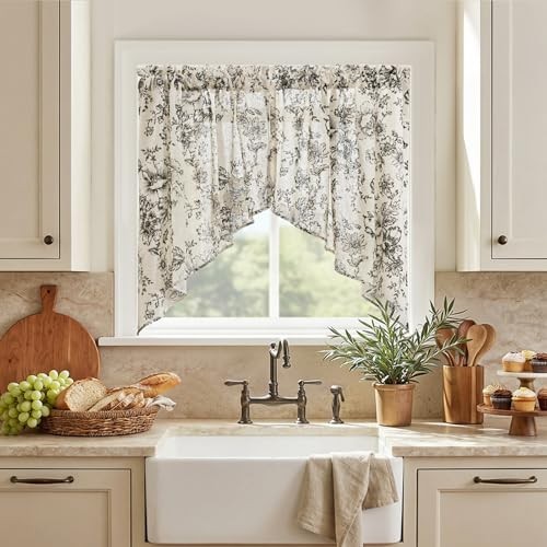 Panel floral swag valance - panel,